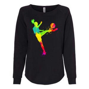 Cool Colorful Soccer Girl Soccer Player Womens California Wash Sweatshirt