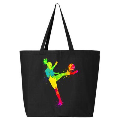 Cool Colorful Soccer Girl Soccer Player 25L Jumbo Tote