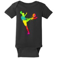 Cool Colorful Soccer Girl Soccer Player Baby Bodysuit