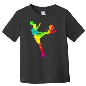 Cool Colorful Soccer Girl Soccer Player Toddler T-Shirt