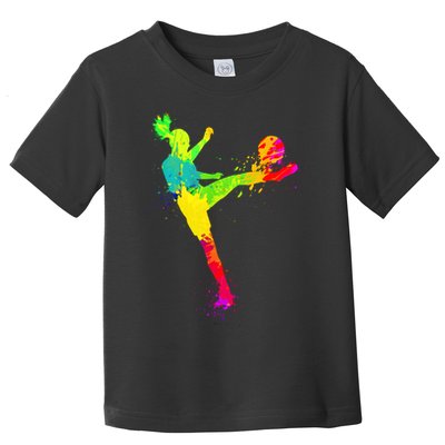 Cool Colorful Soccer Girl Soccer Player Toddler T-Shirt