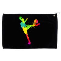 Cool Colorful Soccer Girl Soccer Player Grommeted Golf Towel