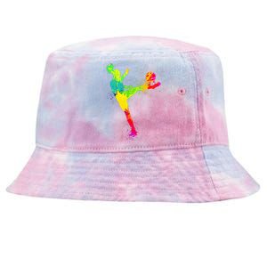 Cool Colorful Soccer Girl Soccer Player Tie-Dyed Bucket Hat