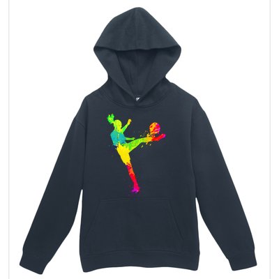 Cool Colorful Soccer Girl Soccer Player Urban Pullover Hoodie