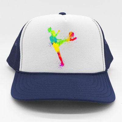 Cool Colorful Soccer Girl Soccer Player Trucker Hat