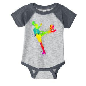 Cool Colorful Soccer Girl Soccer Player Infant Baby Jersey Bodysuit