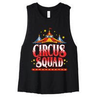 Circus Squad Event Carnival Staff Birthday Party Theme Show Women's Racerback Cropped Tank