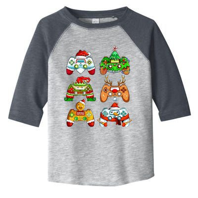 Christmas Santa Elf Gaming Controllers Snowman Toddler Fine Jersey T-Shirt