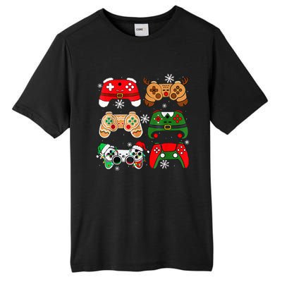 Christmas Santa Elf Gaming Controllers Gamer Tall Fusion ChromaSoft Performance T-Shirt