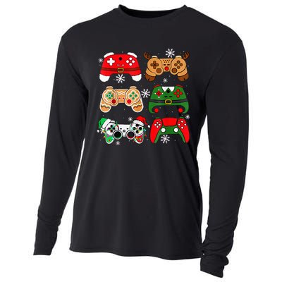 Christmas Santa Elf Gaming Controllers Gamer Cooling Performance Long Sleeve Crew