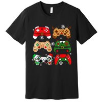 Christmas Santa Elf Gaming Controllers Gamer Premium T-Shirt