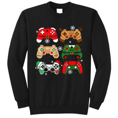 Christmas Santa Elf Gaming Controllers Gamer Tall Sweatshirt