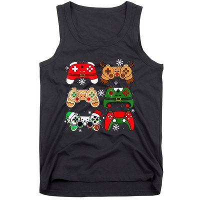 Christmas Santa Elf Gaming Controllers Gamer Tank Top