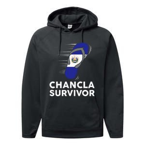 Chancla Survivor El Salvador Funny Salvadoran Flag Spanish Performance Fleece Hoodie