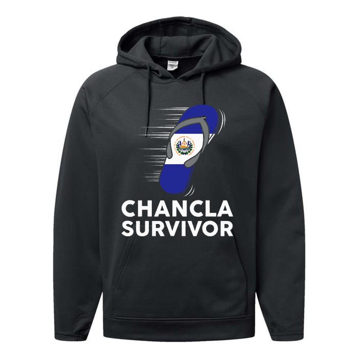 Chancla Survivor El Salvador Funny Salvadoran Flag Spanish Performance Fleece Hoodie