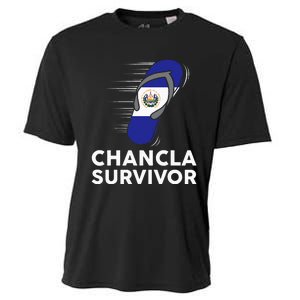 Chancla Survivor El Salvador Funny Salvadoran Flag Spanish Cooling Performance Crew T-Shirt