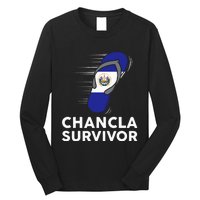 Chancla Survivor El Salvador Funny Salvadoran Flag Spanish Long Sleeve Shirt