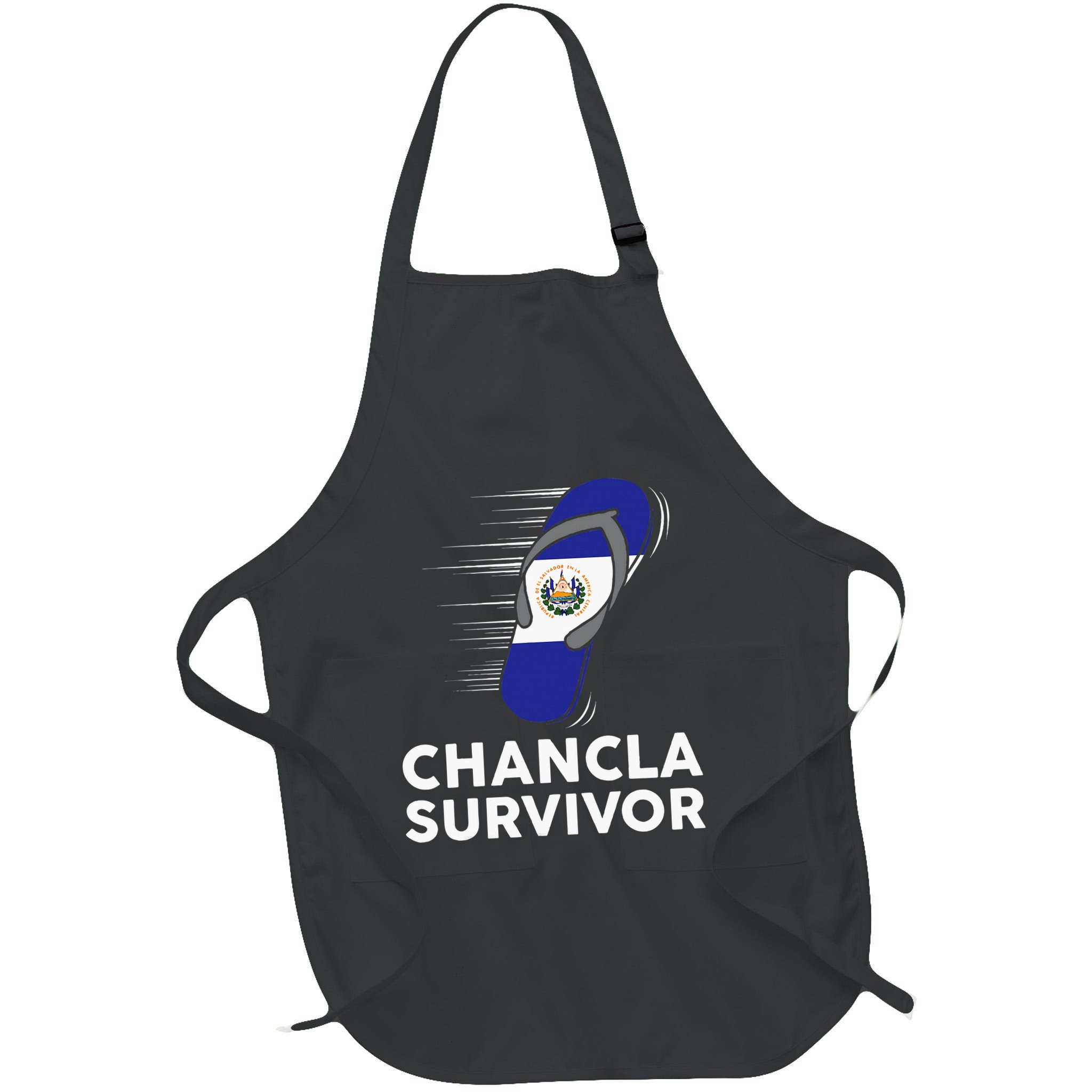 Chancla Survivor El Salvador Funny Salvadoran Flag Spanish Apron
