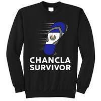 Chancla Survivor El Salvador Funny Salvadoran Flag Spanish Sweatshirt