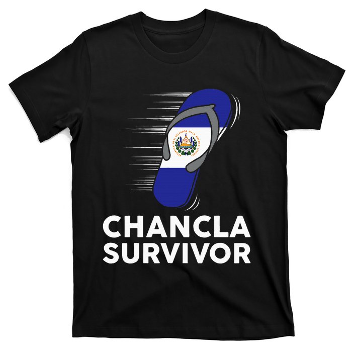 Chancla Survivor El Salvador Funny Salvadoran Flag Spanish T-Shirt