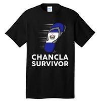 Chancla Survivor El Salvador Funny Salvadoran Flag Spanish Tall T-Shirt