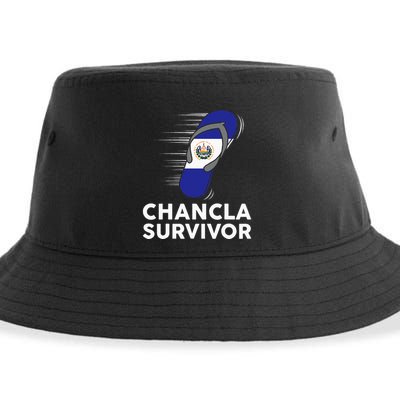 Chancla Survivor El Salvador Funny Salvadoran Flag Spanish Sustainable Bucket Hat