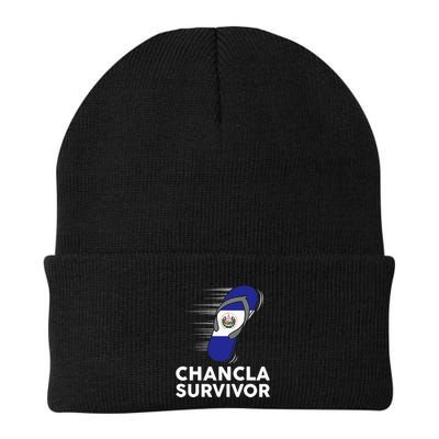 Chancla Survivor El Salvador Funny Salvadoran Flag Spanish Beanie