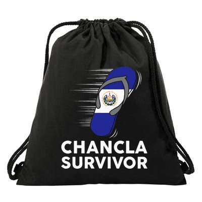 Chancla Survivor El Salvador Funny Salvadoran Flag Spanish Drawstring Bag