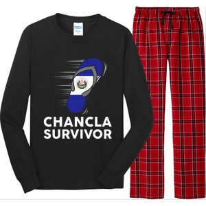 Chancla Survivor El Salvador Funny Salvadoran Flag Spanish Long Sleeve Pajama Set