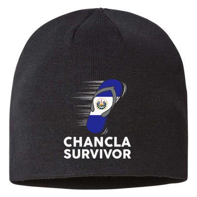 Chancla Survivor El Salvador Funny Salvadoran Flag Spanish Sustainable Beanie