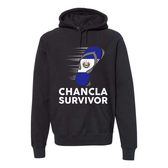 Chancla Survivor El Salvador Funny Salvadoran Flag Spanish Premium Hoodie