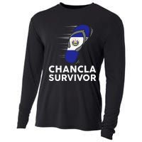 Chancla Survivor El Salvador Funny Salvadoran Flag Spanish Cooling Performance Long Sleeve Crew