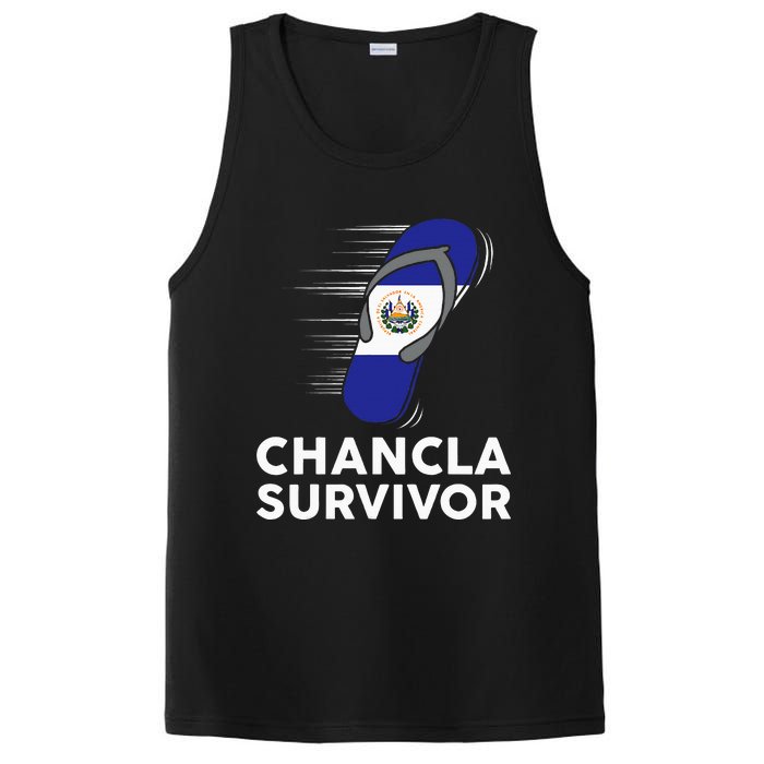 Chancla Survivor El Salvador Funny Salvadoran Flag Spanish PosiCharge Competitor Tank