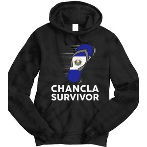 Chancla Survivor El Salvador Funny Salvadoran Flag Spanish Tie Dye Hoodie