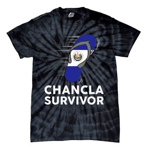 Chancla Survivor El Salvador Funny Salvadoran Flag Spanish Tie-Dye T-Shirt