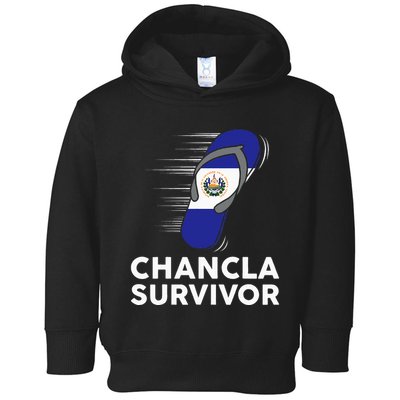 Chancla Survivor El Salvador Funny Salvadoran Flag Spanish Toddler Hoodie