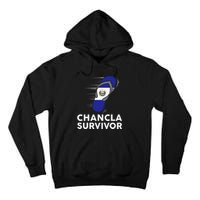 Chancla Survivor El Salvador Funny Salvadoran Flag Spanish Tall Hoodie