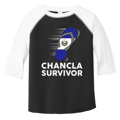 Chancla Survivor El Salvador Funny Salvadoran Flag Spanish Toddler Fine Jersey T-Shirt