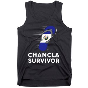 Chancla Survivor El Salvador Funny Salvadoran Flag Spanish Tank Top