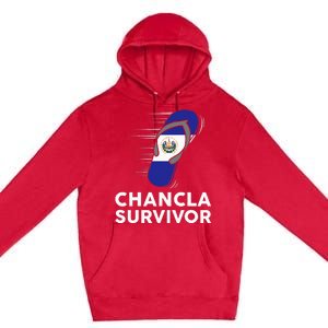 Chancla Survivor El Salvador Funny Salvadoran Flag Spanish Premium Pullover Hoodie