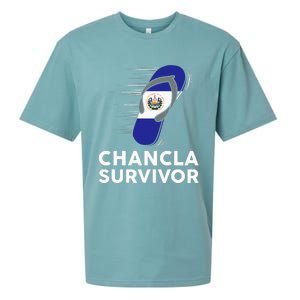 Chancla Survivor El Salvador Funny Salvadoran Flag Spanish Sueded Cloud Jersey T-Shirt