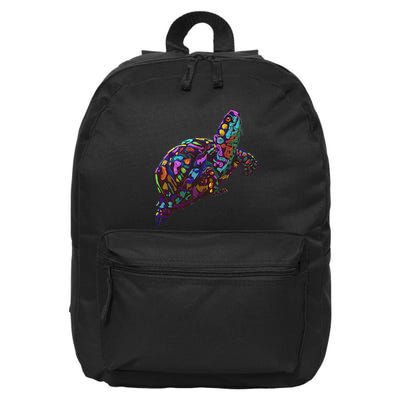 Colorful Splash Eastern Box Turtle 16 in Basic Backpack