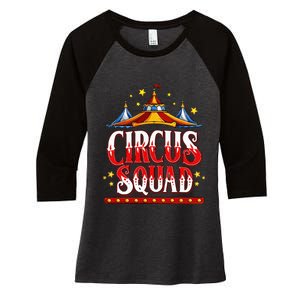 Circus Squad Event Carnival Staff Birthday Party Theme Show Women's Tri-Blend 3/4-Sleeve Raglan Shirt