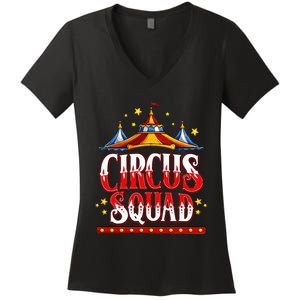 Circus Squad Event Carnival Staff Birthday Party Theme Show Women's V-Neck T-Shirt