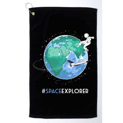 Cool Space Explorer Shuttle Astronaut Earth Cute Gift Platinum Collection Golf Towel