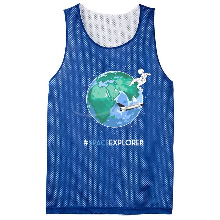 Cool Space Explorer Shuttle Astronaut Earth Cute Gift Mesh Reversible Basketball Jersey Tank