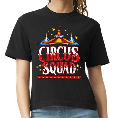 Circus Squad Event Carnival Staff Birthday Party Theme Show Comfort Colors Boxy T-Shirt