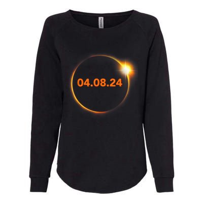 Cool Solar Eclipse 2024 Womens California Wash Sweatshirt