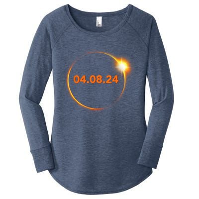 Cool Solar Eclipse 2024 Women's Perfect Tri Tunic Long Sleeve Shirt