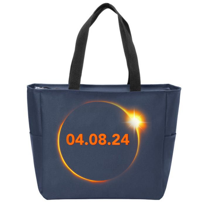 Cool Solar Eclipse 2024 Zip Tote Bag